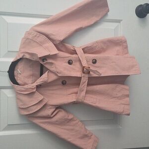 Pink Double-Breasted Kids Coat Sz 5/6